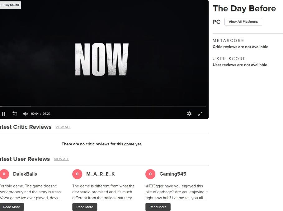 浩劫前夕M站评分跌破0.4