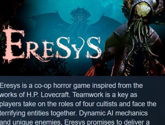 合作探索游戏Eresys正式发售 一起探索克苏鲁世界